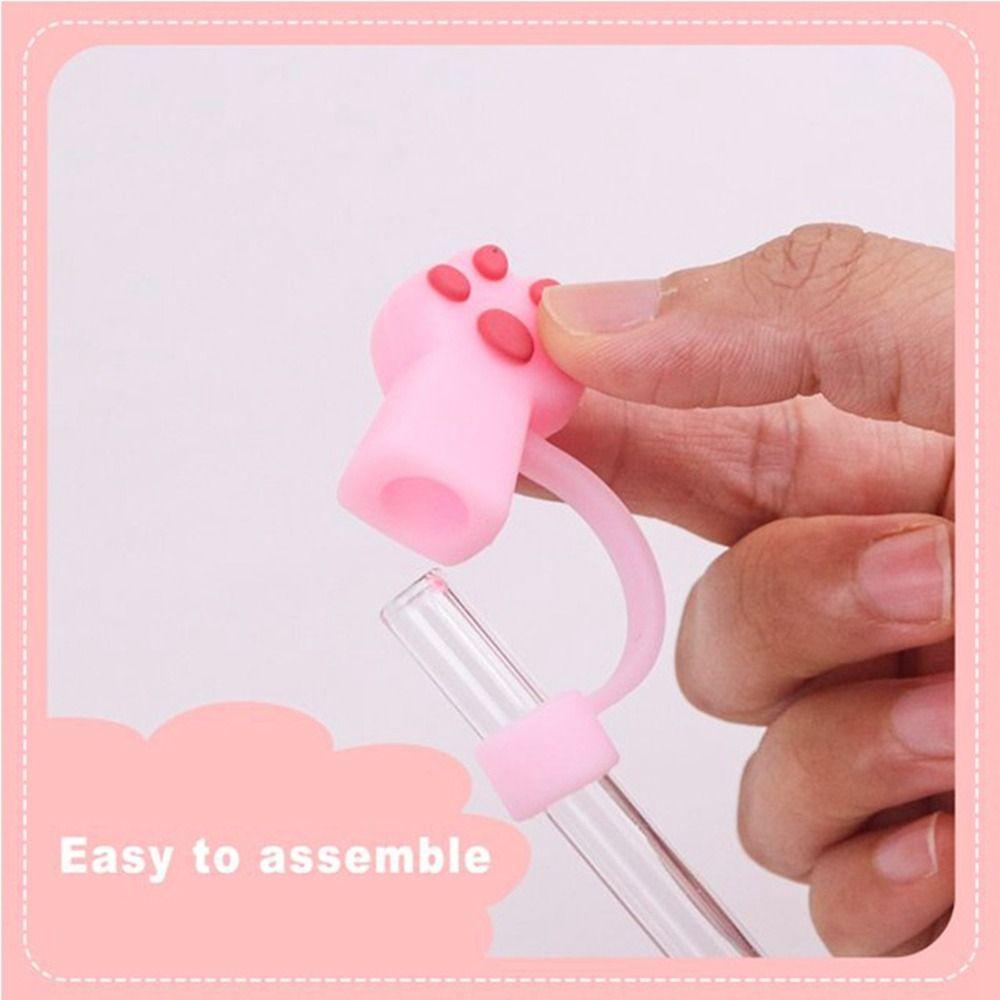 Dust-proof Drinking Dust Cap Reusable Straw Tips Cover New Silicone Straw Plug Water Glass