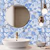 10pcs Bohemian Blue Tiles Wall Sticker Kitchen Backsplash Wardrobe Bathroom Renovation Peel & Stick Waterproof Art Wall Decals