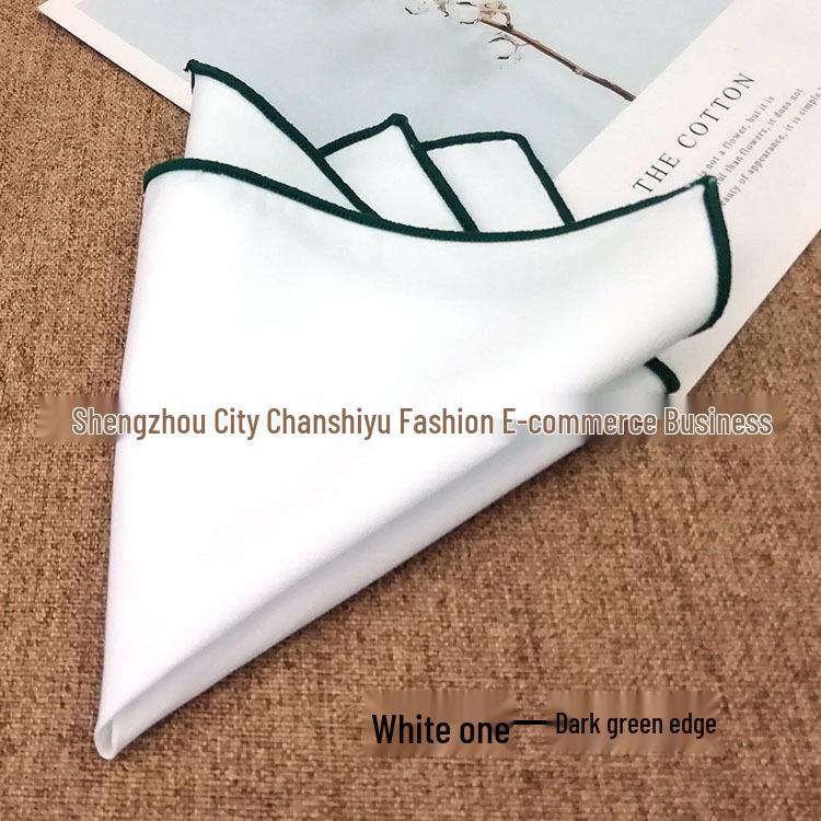 Элегантный чисто-белый хлопковый мужской нагрудный платок 23 см