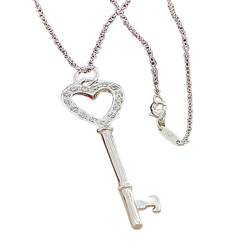 Посеребренное ожерелье с ключом в форме сердца - корейский стиль, лидер продаж