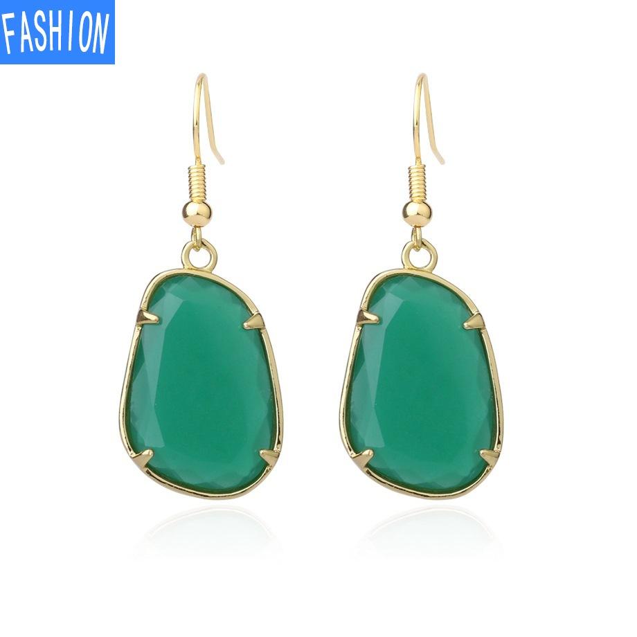 Геометрические серьги с натуральными кристаллами, комплект когтей, золотые серьги с подвесками в форме орлов