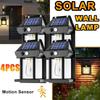 1/2/4/8 Светодиодные ленты безопасности с датчиками, работающие на солнечной энергии, для улицы, с 3 режимами освещения, подходят для садовых оград и дворов