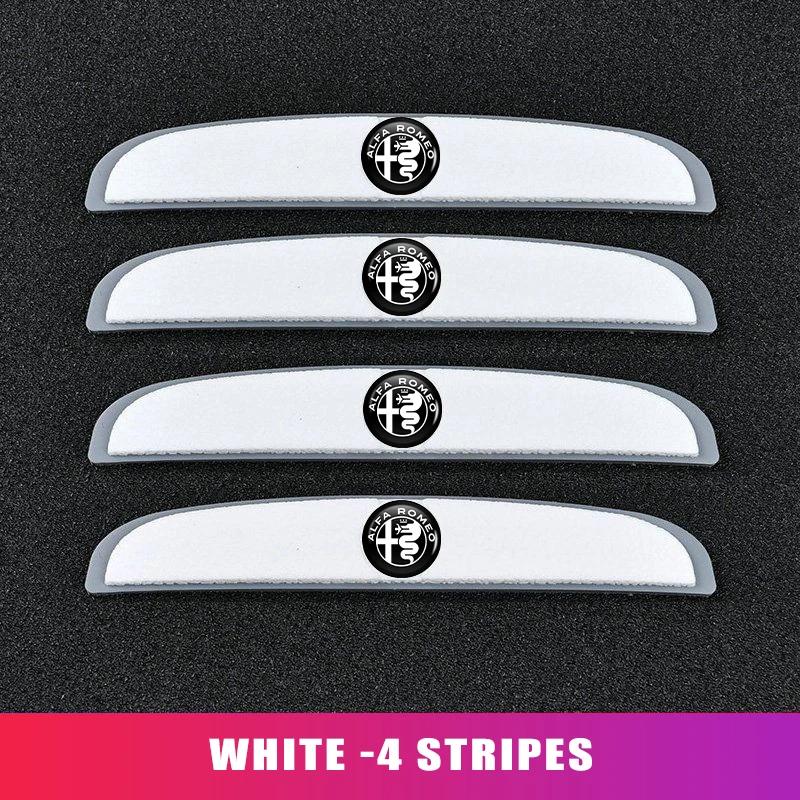 Car Stickers For Alfa Romeo 4PCS Car Mirror Sticker Door Side Anti Collision Strip Decals For Alfa Romeo 159 Giulietta Giulia 14