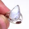 Natural Rainbow Moon Stone Gemstone Handmade 925 Sterling Silver Ring S.6 e2G73