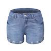 Женские рваные джинсовые шорты с подвернутым краем высокой эластичности - Светлые и темные цвета (2021)