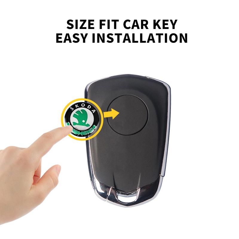 2025 Новый 10 мм Наклейка на брелок автомобиля Алюминиевый значок-декаль Для Skoda Octavia Kodiaq Fabia Superb Rapid Kamiq Karoq Derivati Yeti