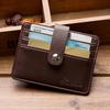 Reverse Faux Leather Card Wallet (Brown) Slim Transportation Card Wallet