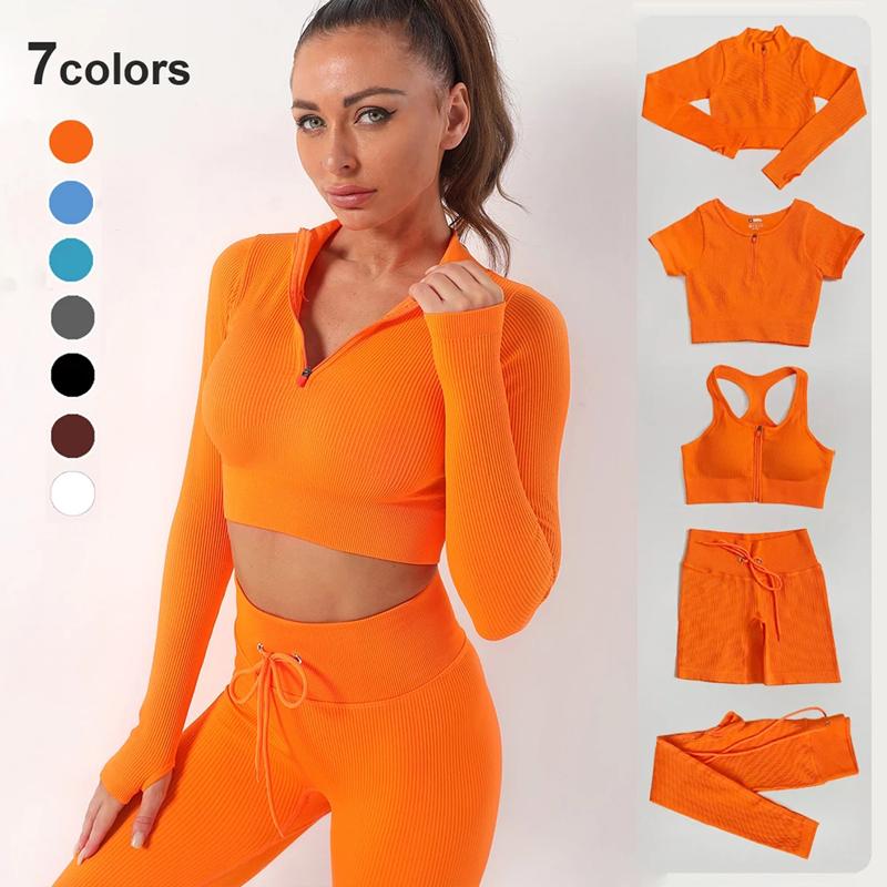 Women's Tracksuit Seamless Yoga Set Workout Sportswear Gym Clothing Fitness Sports Suits