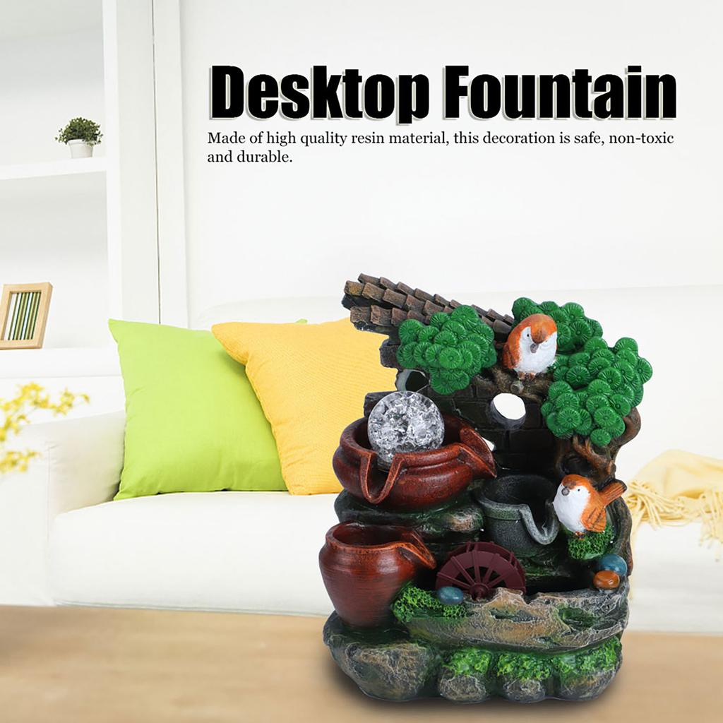 Оригинальный домашний настольный фонтанный орнамент, имитирующий рокарий, украшение стола с подсветкой, вилка 110 В