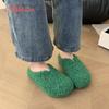 Fashion Aphixta New Warm Winter Slippers Candy Color Sweet Women Slippers Furry Round Toe Shoes Indoor Flat Heel Hair Slides