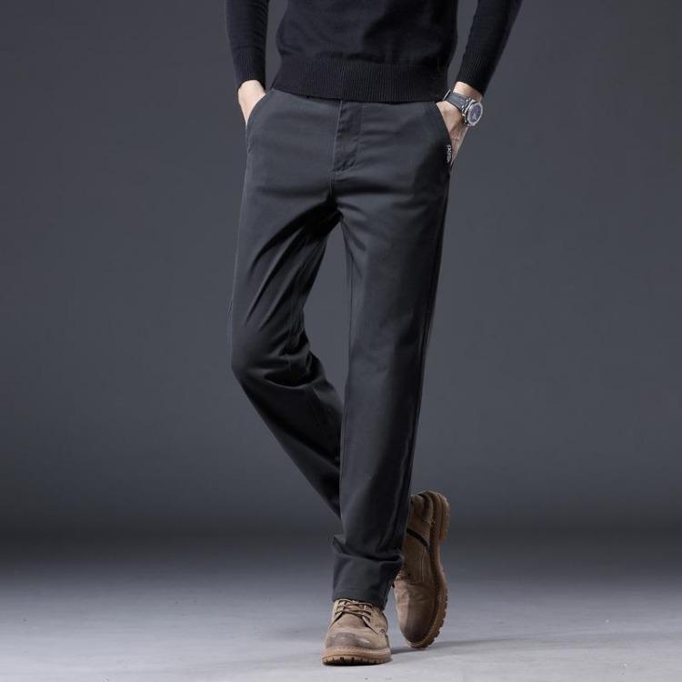 Новые Осенние Мужские Повседневные Брюки Прямого Кроя Slim Fit, Устойчивые к Сминанию, Эластичные, Универсальные, Высококачественная Верхняя Одежда, Брюки