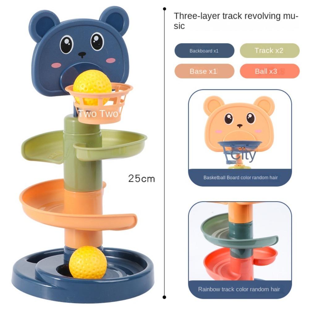 Baby Development Sensory Toy Stacking Track Rolling Ball Tower Baby Toy Early Educational Games