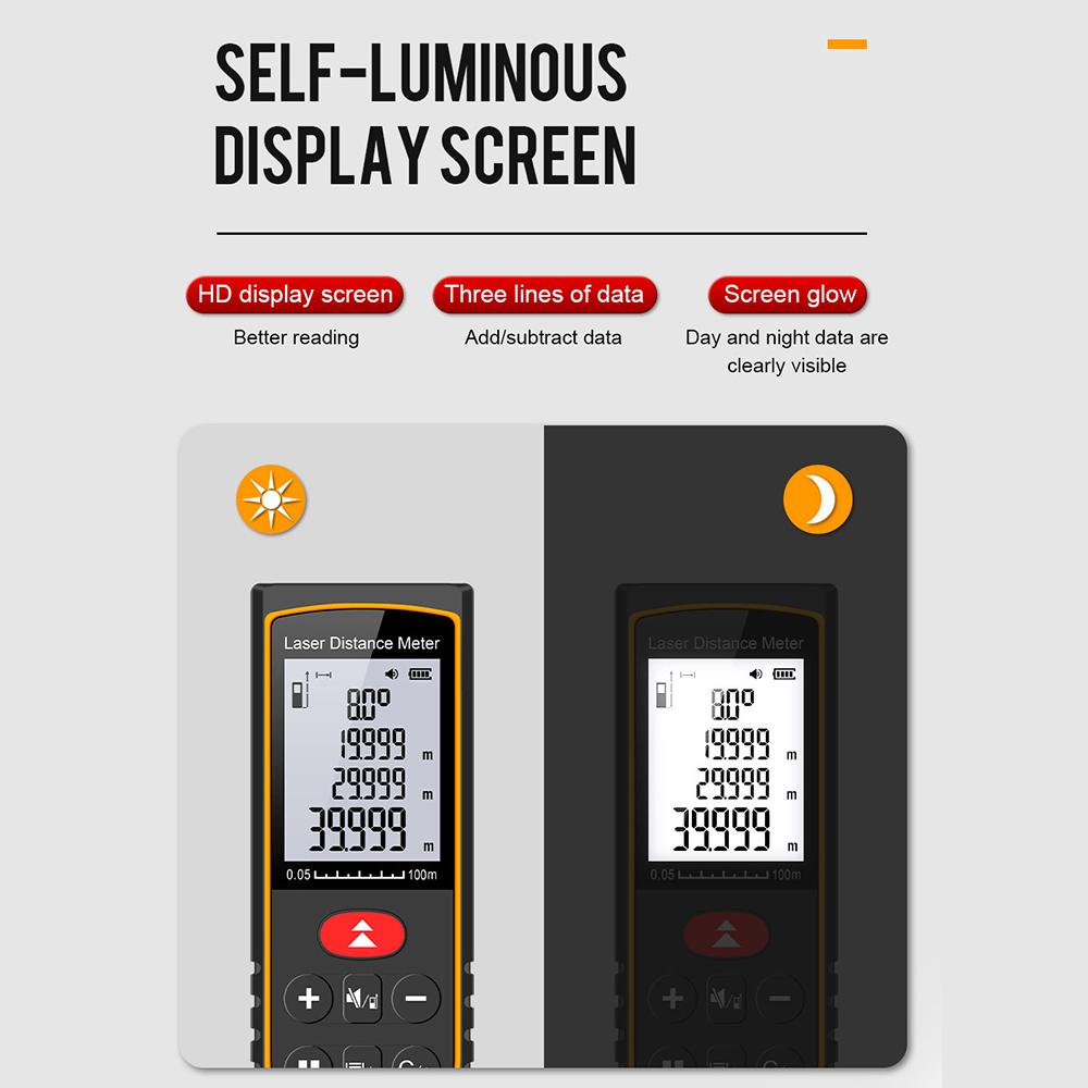 Лазерный дальномер 40 м131 фут, портативный цифровой дальномер с ручкой и дальномером