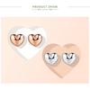 WOSTU Real 925 Sterling Silver & Rose Gold Color Petite Hearts Stud Earrings For Women