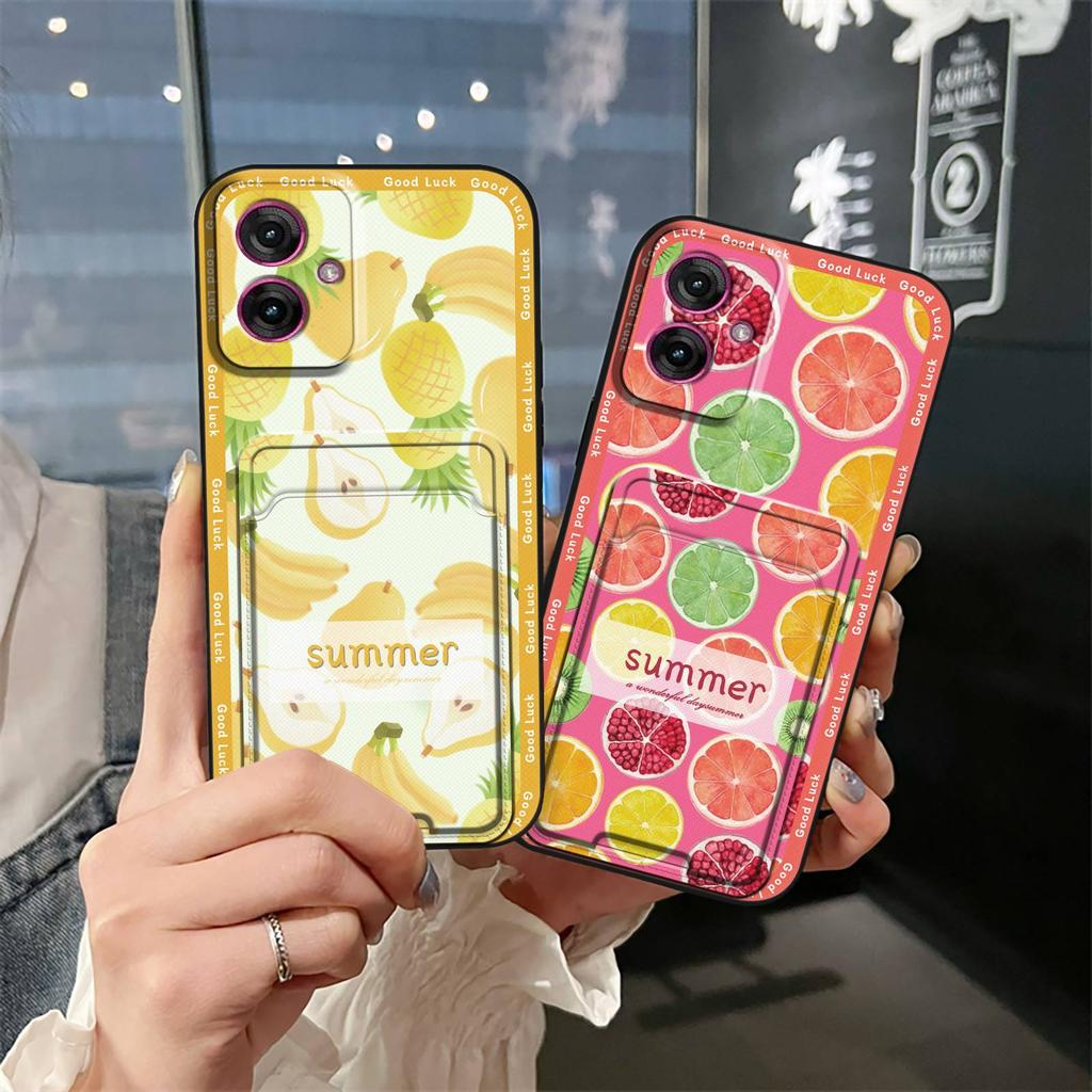 Full Wrap Soft Case Phone Case For MOTO G55 5G Fashion Design Silicone Card Slot Cover Anti-knock Durable Cute Anti-dust