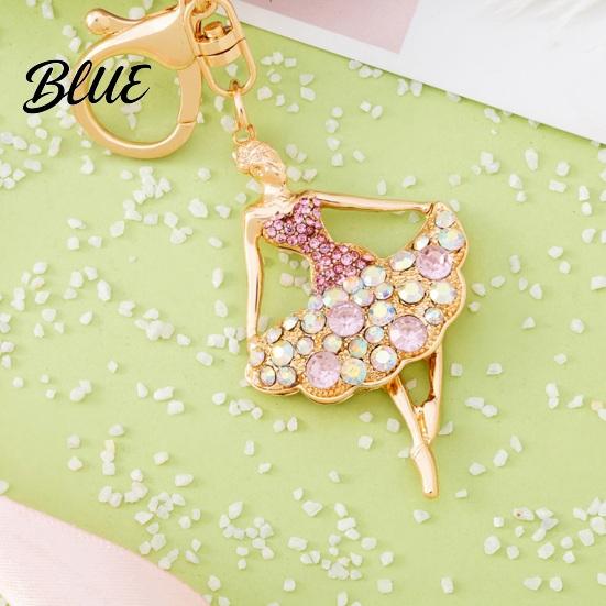 Sparkling Keychain Ballerina Rhinestones Ballet Dancer Key Ring for Women