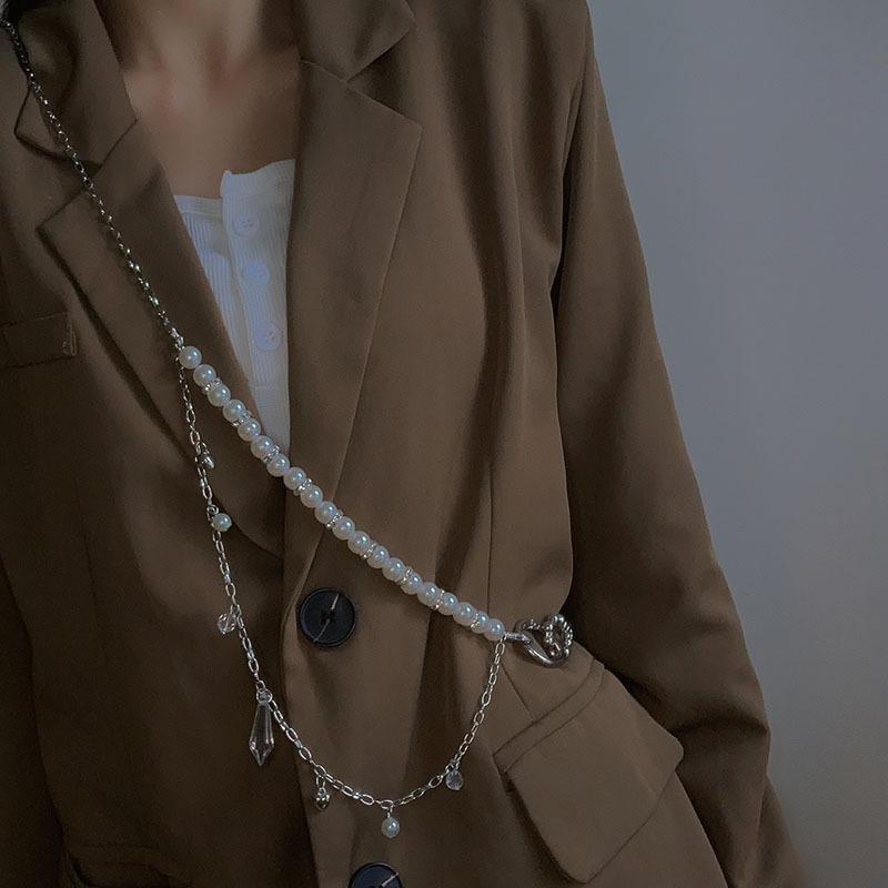 Имитация жемчуга Gyro Body Chain для женщин костюм рюкзак кроссбоди ювелирные изделия аксессуар