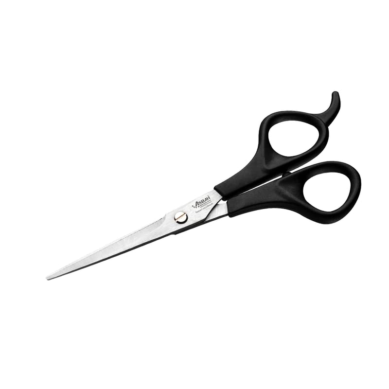 Ножницы парикмахерские Asbah Professional Fin'z | Ножницы с лезвием-бритвой Ножницы для стрижки волос Пластиковая черная ручка Для мужчин и женщин Волосы Парикмахерский салон