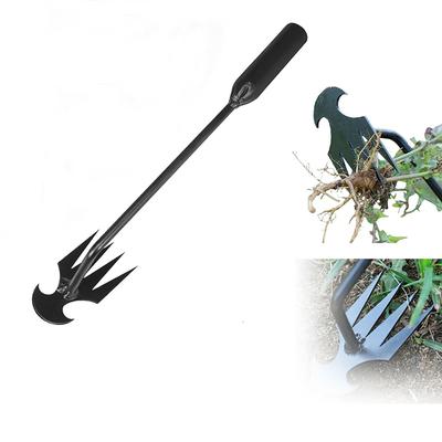 2PCS Weed Puller Tool, Weeding Artifact 4 Teeths Dual Purpose Manual Weeders Multifunctional Hand Uprooting Tool For Garden Yard Farm (11in+20in)