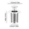 Bathroom Sink Strainer Pop-up Drain Filter Strainer for Bathroom Sink Anti Blocking Easy Installation Drain Strainer Filter