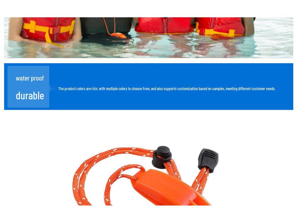 Двухчастотный водонепроницаемый свисток для выживания со шнурком - Высокочастотный свисток для безопасности на открытом воздухе с защитой окружающей среды ABS.