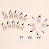 24 Pcs Sweet and Cool European and American Ins Style Black and White Mandarin Duck Color Almond Nail Fashion Nail Art