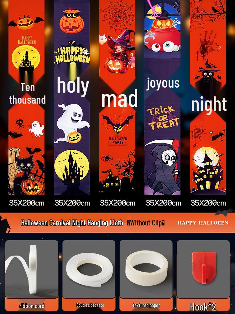 Halloween Pumpkin Hanging Cloth for Outdoor and Shop Decor