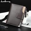 Baellerry Men's Short Wallet Casual Vertical Billfold Multifunctional Notecase Zipper Coin Purse Pu Leather Card Holder