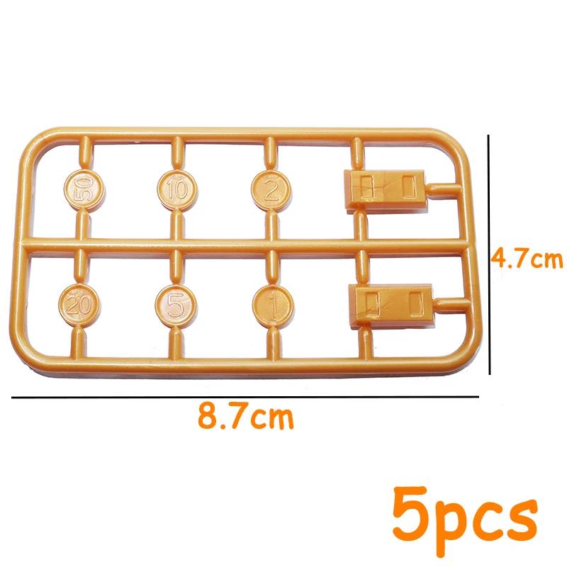 Нетоксичный строительный блок Город Сундук с сокровищами Шкатулка с драгоценностями Золото Серебро Алмаз Доллары Центы Монеты Наличные Кирпичи Аксессуар Печатный Moc Игрушка