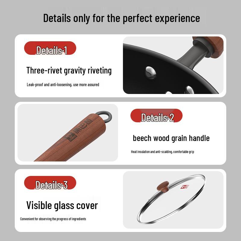 Kangbachen Upgraded Non-Coated Chinese Iron Wok