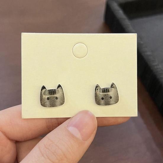1 пара женских сережек-гвоздиков с имитацией кристалла, градиентного цвета, с дизайном мультяшного кота, серьги-гвоздики, ювелирное изделие, подарок