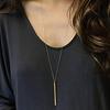 Alloy Long Vertical Bar Pendant Chain Y Necklace Women Party Jewelry