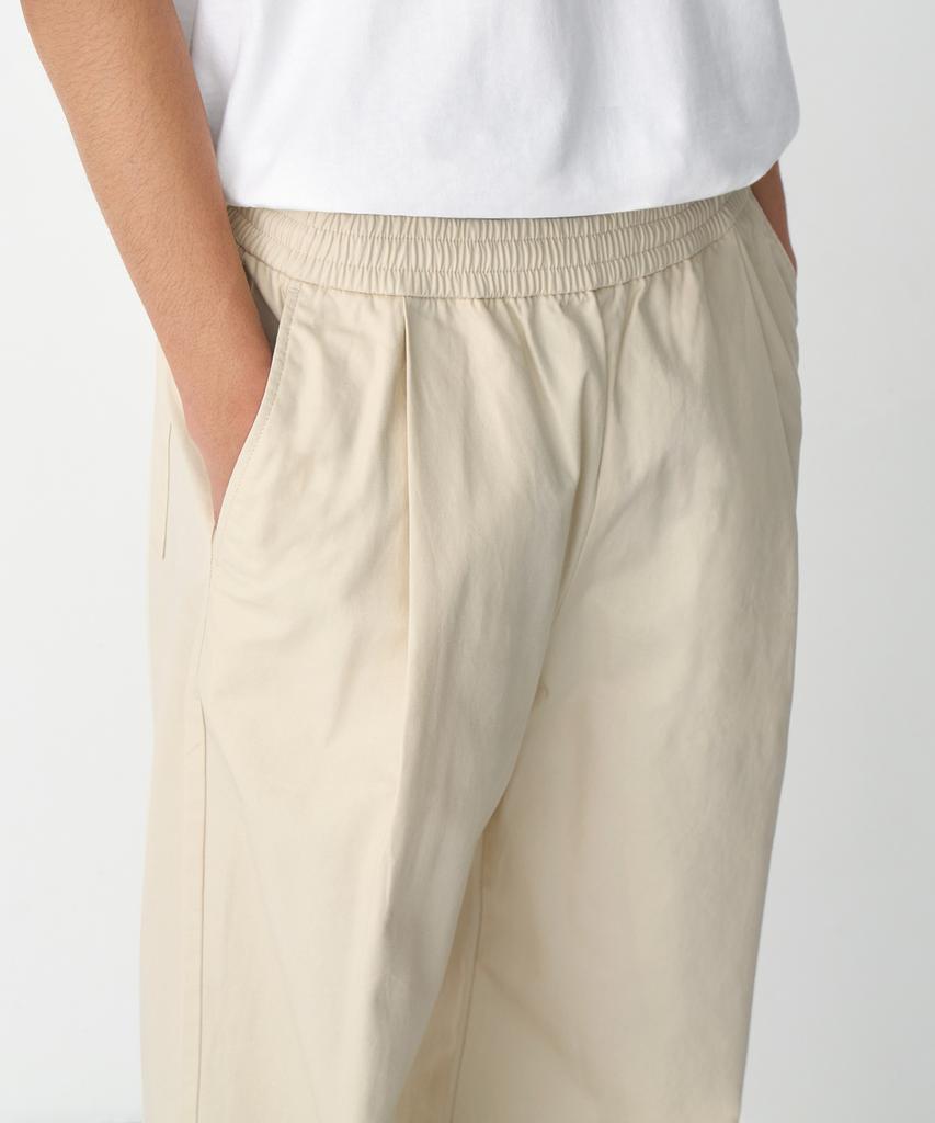 MUSINSA STANDARD Cotton Loose Tapered Elastic Waist Pants [Cream]