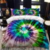 Color Tie Dyeing Double Bed Duvet Cover Set Queen Calico Twin Size Comforter Bedding Set Single Complete Set