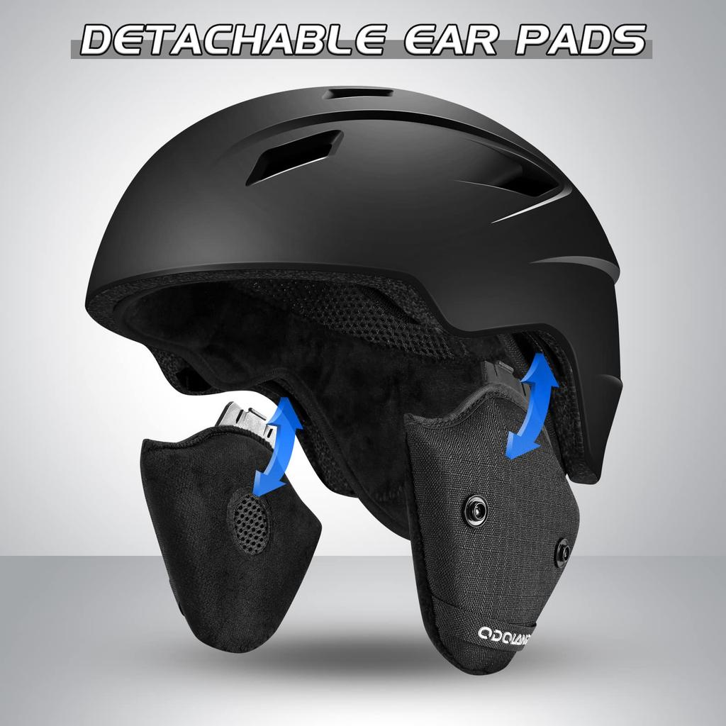 Комплект лыжного шлема Odoland со сноубордическими очками с регулировкой размера, двойной сферической линзой, защитой от ударов и УФ-излучения, и размера M, Очки, Шлем, Регулировка, Совместимый, Линза,