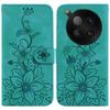 For Infinix Zero 40 4G Stand Case Lily Flower Imprint Leather Phone Cover with Wrist Strap