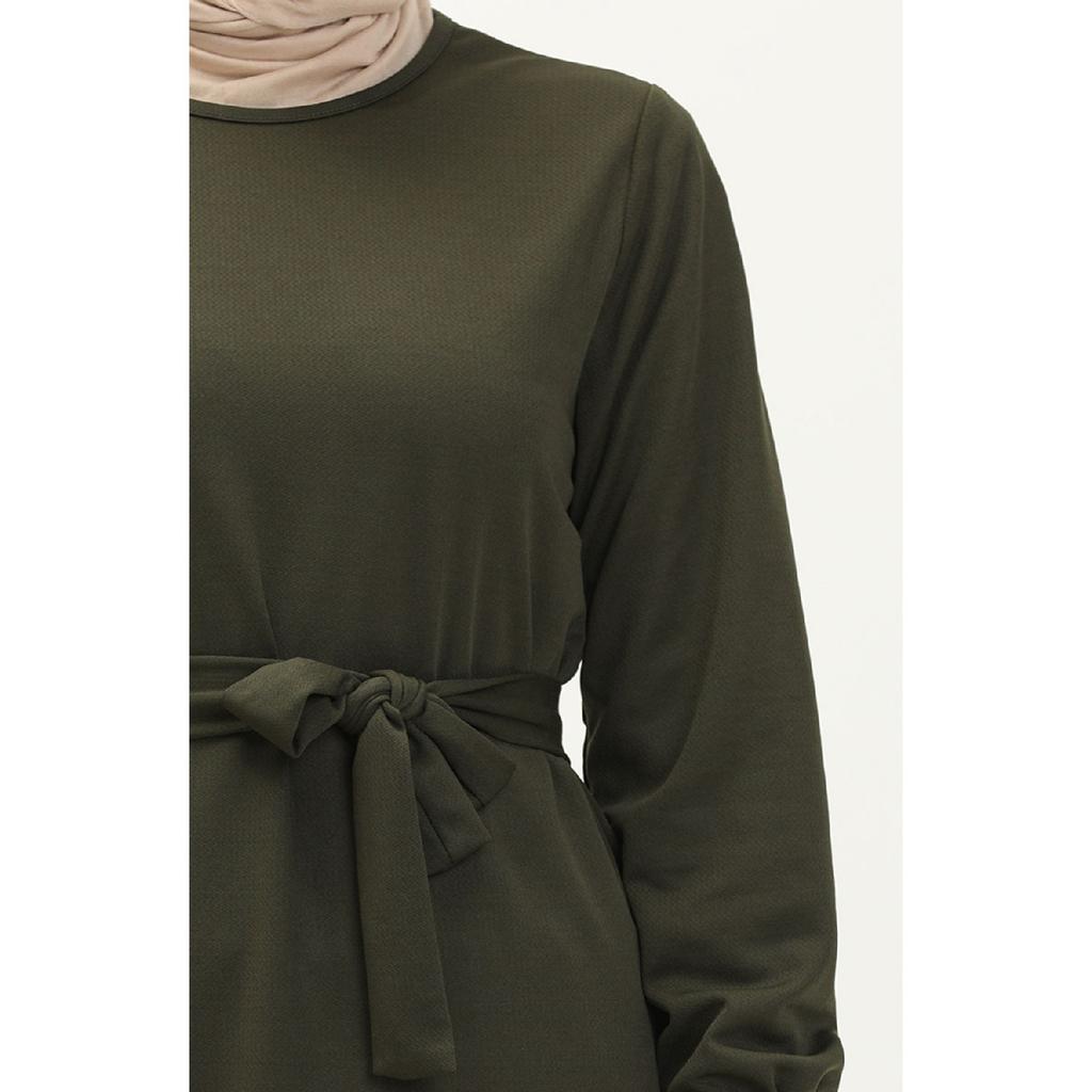 Брючный Костюм Belted Туника Двойной 0690-07 Хаки