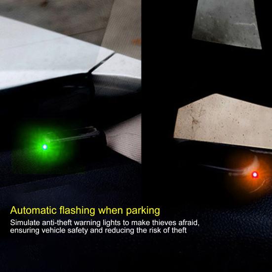 Автомобильный солнечный световой сигнал, имитация фиктивной сигнализации, мигающий светодиод для защиты от кражи