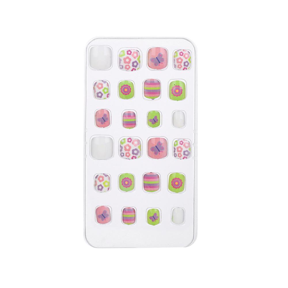 24Pcs/Set Kids Artificial Manicure Tool Child False Nails Fake Nails Nail Tips Wearable