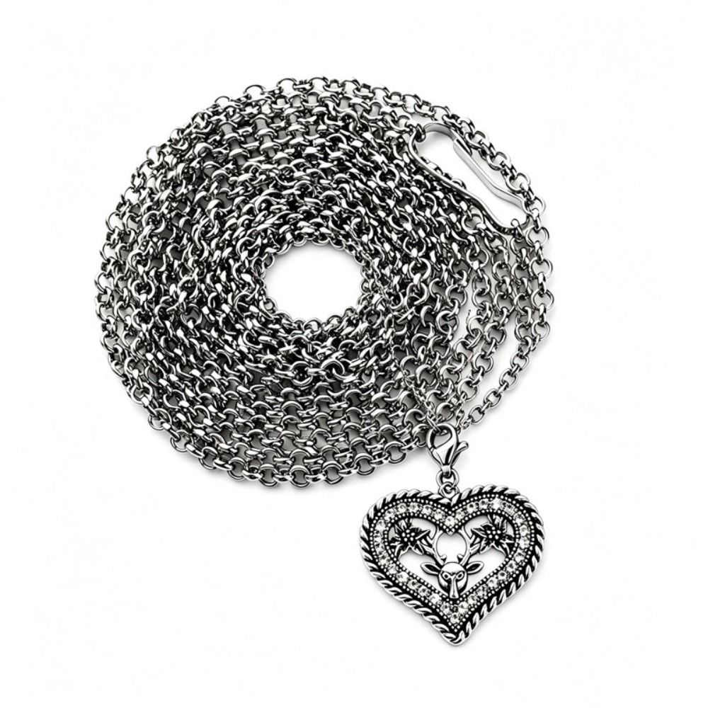 Heart Pendant Pendant Necklace Alloy Jewelry Accessories Deer Pendant Necklace Costume Styling