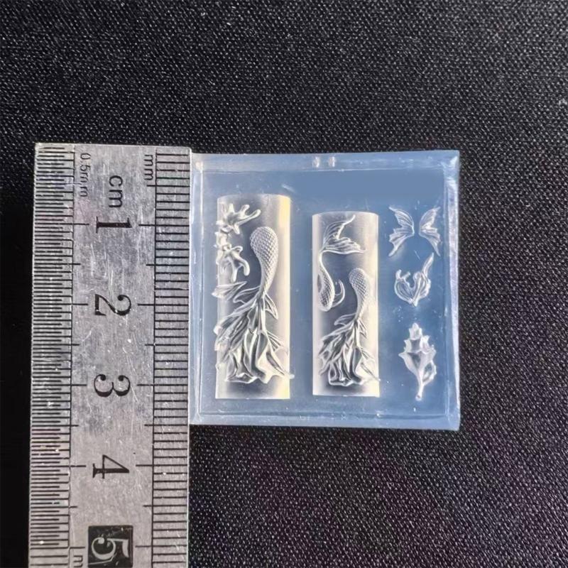 Silicone Nails Embellishment Molds Mermaids Tail Shape Small Accessories Crafting Mold for Beauty Enthusiasts Present
