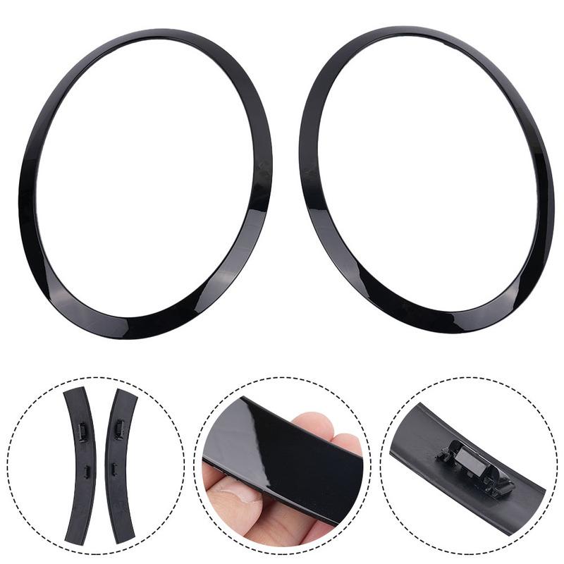 2PCS Black Headlight Trim Rings Bezel Cover LEFT+RIGHT For MINI For COOPER F55 F56 F57 51712355798 Accessories For The Car