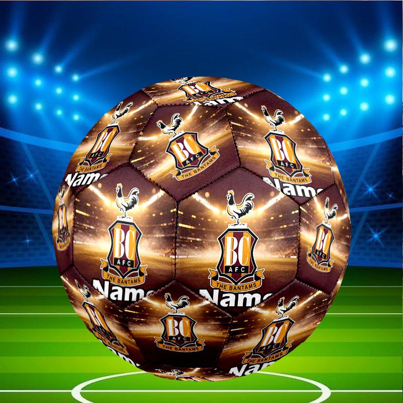 Custom Name Personalized Bradford City AFC Print Size 5 Soccer Ball Training & Match Football, for Team, Kicking, Gift for Football