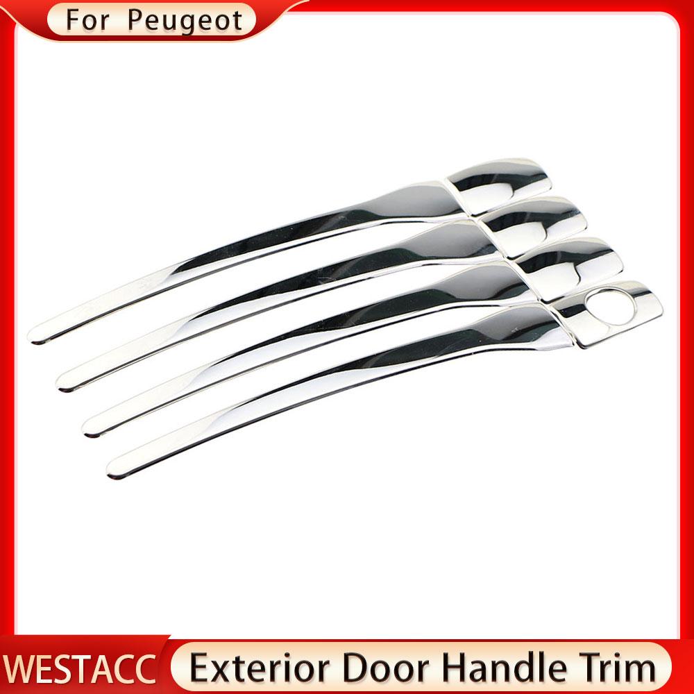 8 шт., наружная дверная ручка автомобиля из нержавеющей стали, декоративная наклейка для Peugeot 2008 2014-протектор