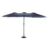 Parasol Extérieur Rectangulaire Double Face De 4,5 M Avec Manivelle (bleu Marine) (sans Pied)