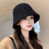 Autumn and winter new lamb bucket hat solid color color bucket hat warm plush basin hat headache windproof hat
