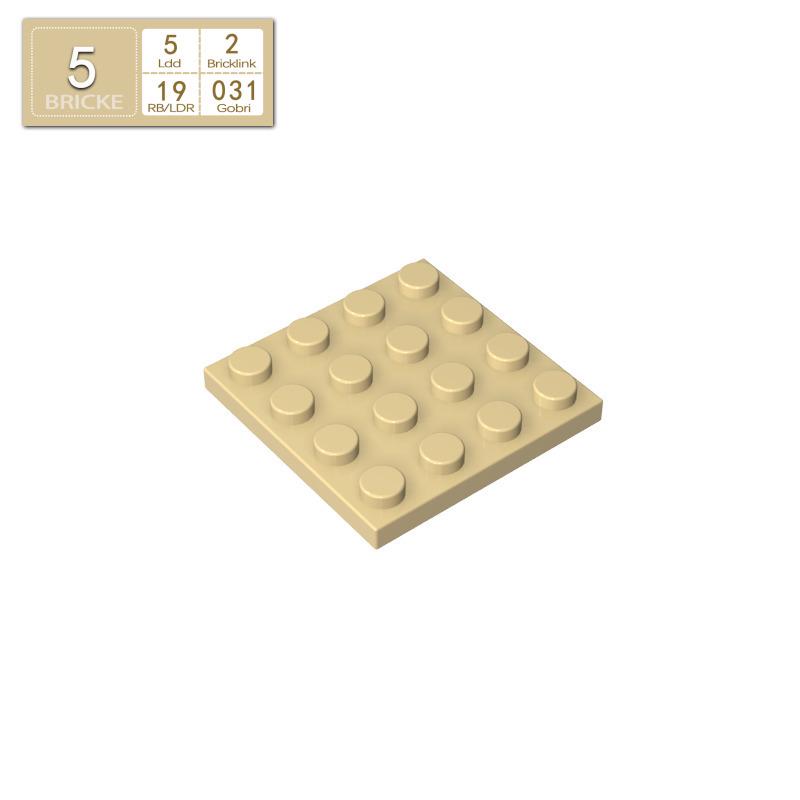 BRICKE Master 4x4 Plate - Compatible with LEGO 3031, MOC DIY Building Blocks.