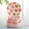 Flower & Strawberry Pattern Paper Plates, Party Supplies, Disposable Plates Fit for 24 Guests, for Party Decoration, Birthday, Gift-Giving