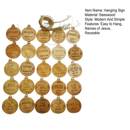 25 шт. Имена Иисуса Подвесные таблички Деревянные Винтажные Домашние Офисные Рождественские Елки Подвесные