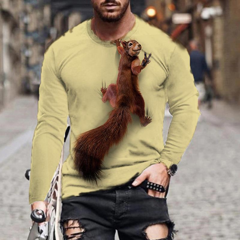 Мужская футболка с драконом, повседневная футболка с 3D принтом и длинным рукавом, волшебное животное, графический топ, футболки с уличным узором, мужские/женские футболки в стиле хип-хоп